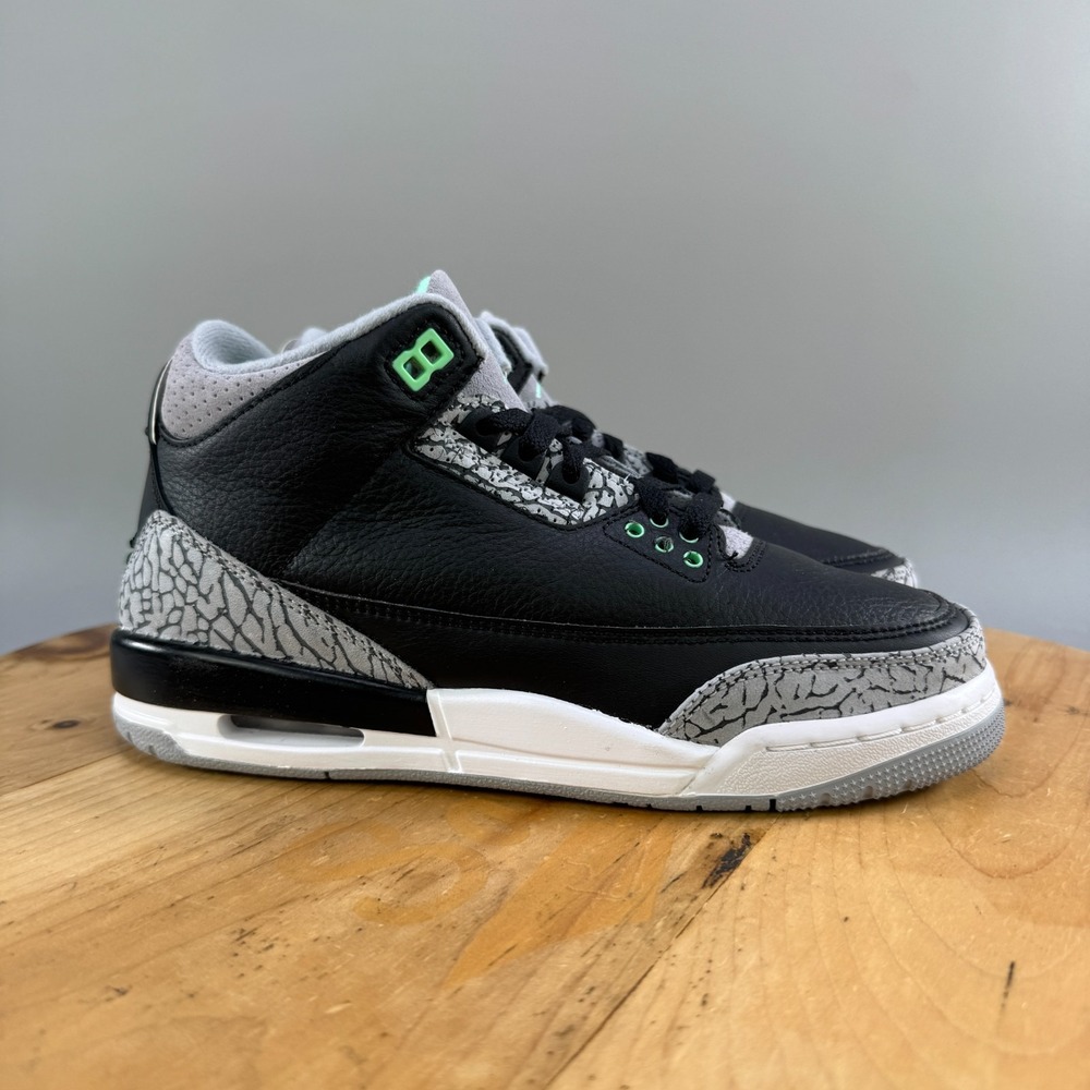 Womens 7.5 / 6Y - Nike Air Jordan 3 Retro GS Green Glow Black Shoes Sneakers NEW